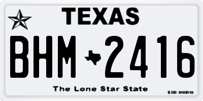 TX license plate BHM2416