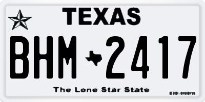 TX license plate BHM2417
