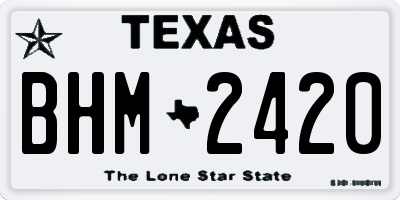 TX license plate BHM2420