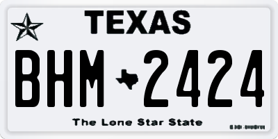 TX license plate BHM2424