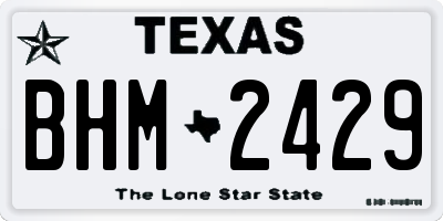 TX license plate BHM2429