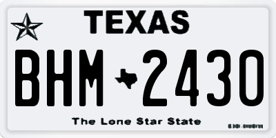 TX license plate BHM2430