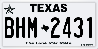 TX license plate BHM2431