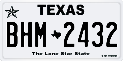 TX license plate BHM2432
