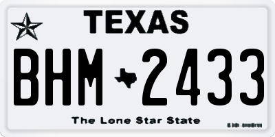 TX license plate BHM2433