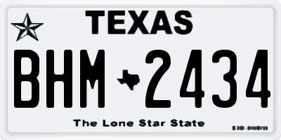 TX license plate BHM2434