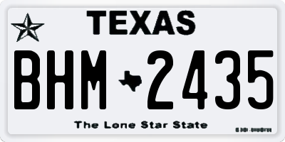 TX license plate BHM2435