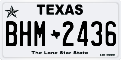 TX license plate BHM2436