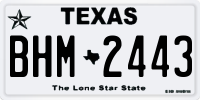 TX license plate BHM2443