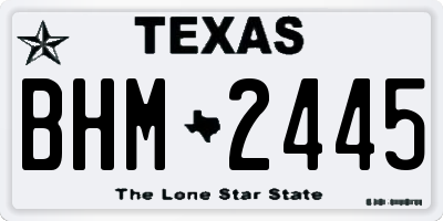 TX license plate BHM2445