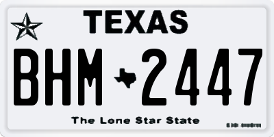 TX license plate BHM2447