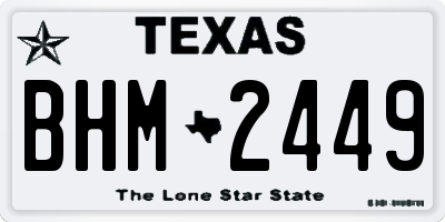 TX license plate BHM2449