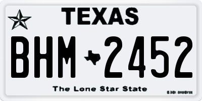 TX license plate BHM2452