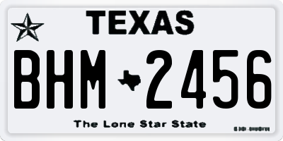 TX license plate BHM2456