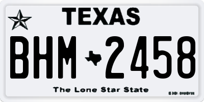 TX license plate BHM2458