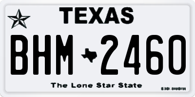 TX license plate BHM2460