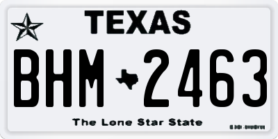 TX license plate BHM2463