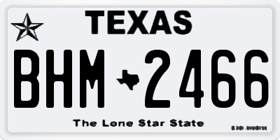 TX license plate BHM2466