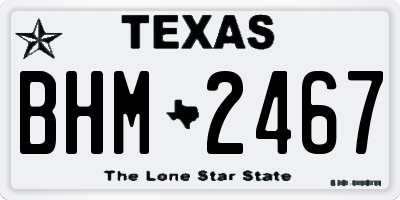 TX license plate BHM2467