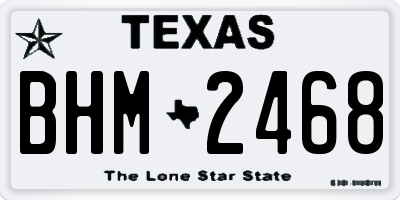 TX license plate BHM2468