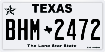 TX license plate BHM2472