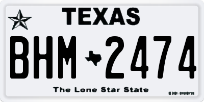 TX license plate BHM2474