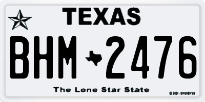 TX license plate BHM2476