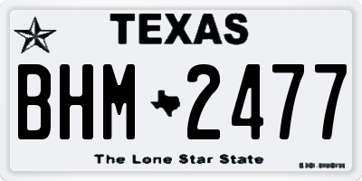 TX license plate BHM2477