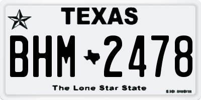 TX license plate BHM2478