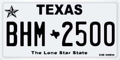 TX license plate BHM2500