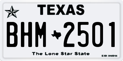 TX license plate BHM2501