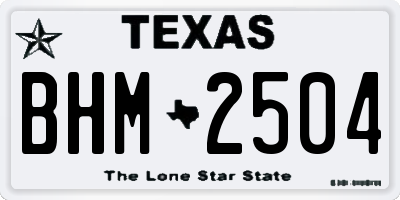 TX license plate BHM2504