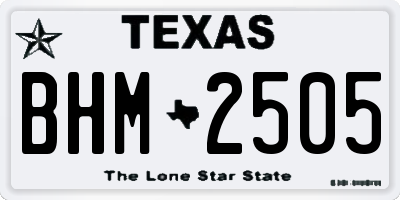 TX license plate BHM2505