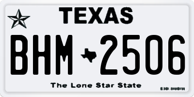 TX license plate BHM2506