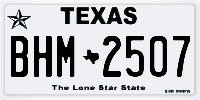 TX license plate BHM2507
