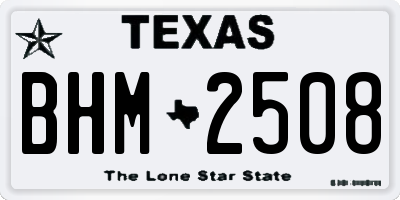 TX license plate BHM2508