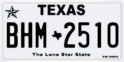 TX license plate BHM2510