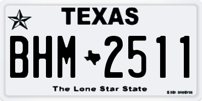 TX license plate BHM2511