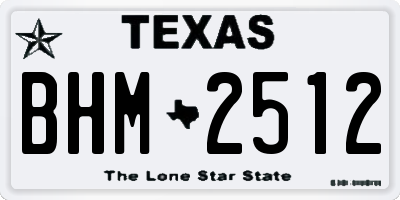 TX license plate BHM2512