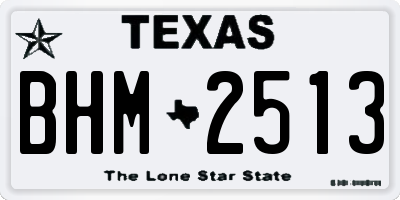 TX license plate BHM2513