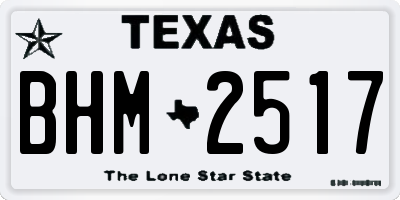 TX license plate BHM2517