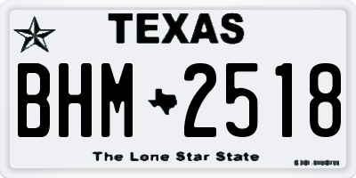TX license plate BHM2518
