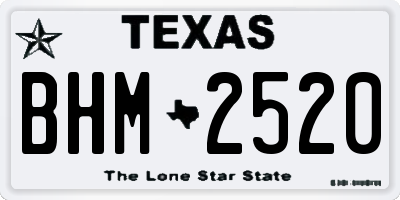 TX license plate BHM2520
