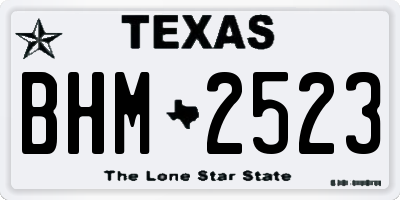 TX license plate BHM2523