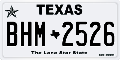 TX license plate BHM2526