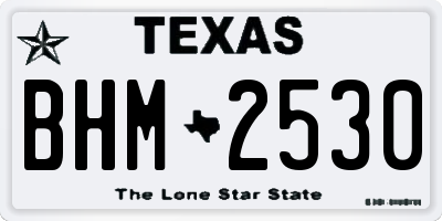 TX license plate BHM2530