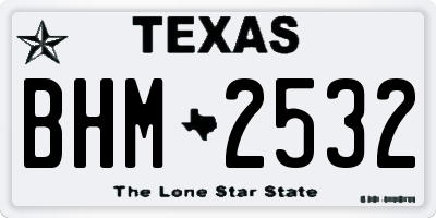 TX license plate BHM2532