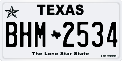 TX license plate BHM2534