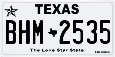 TX license plate BHM2535