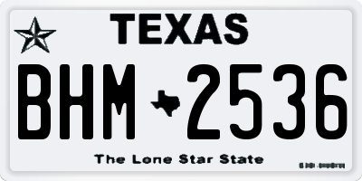 TX license plate BHM2536